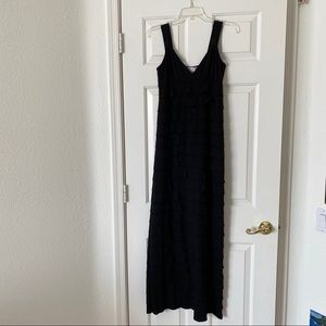 Max Studio black layered maxi dress
